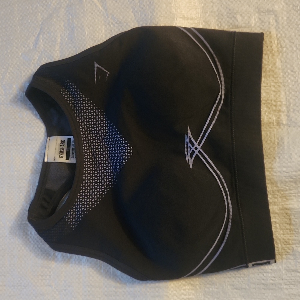 Gymshark Bralette Darker Grey to Black with Purple Highlights Size X Sm.
